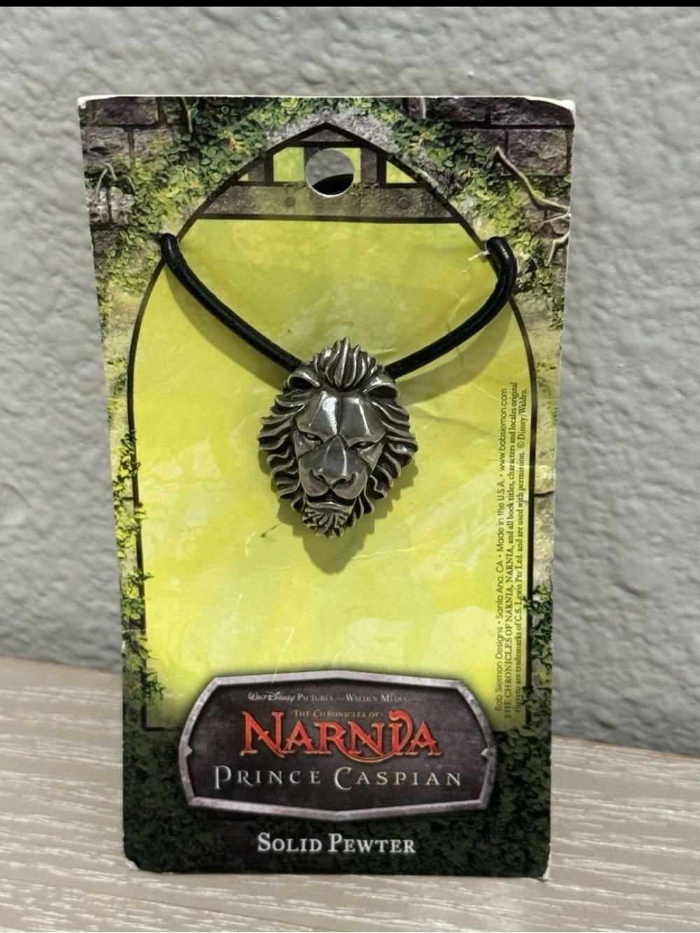 Rare Chronicles Of Narnia Solid Pewter The Aslan Effigy Pendent, Necklace-Disney